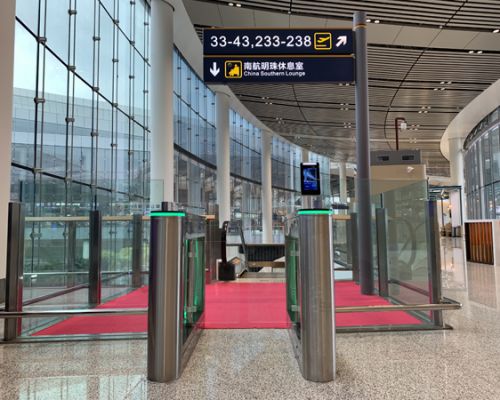 Swing barrier turnstiles are a very common and effective security and access control solution in airports 