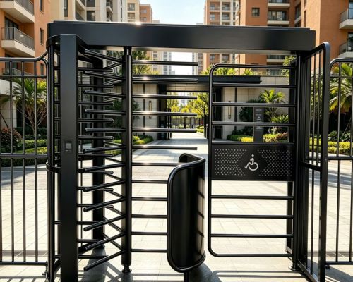 Molinete de altura completa con puerta de acceso para sillas de ruedas (normativa ADA)